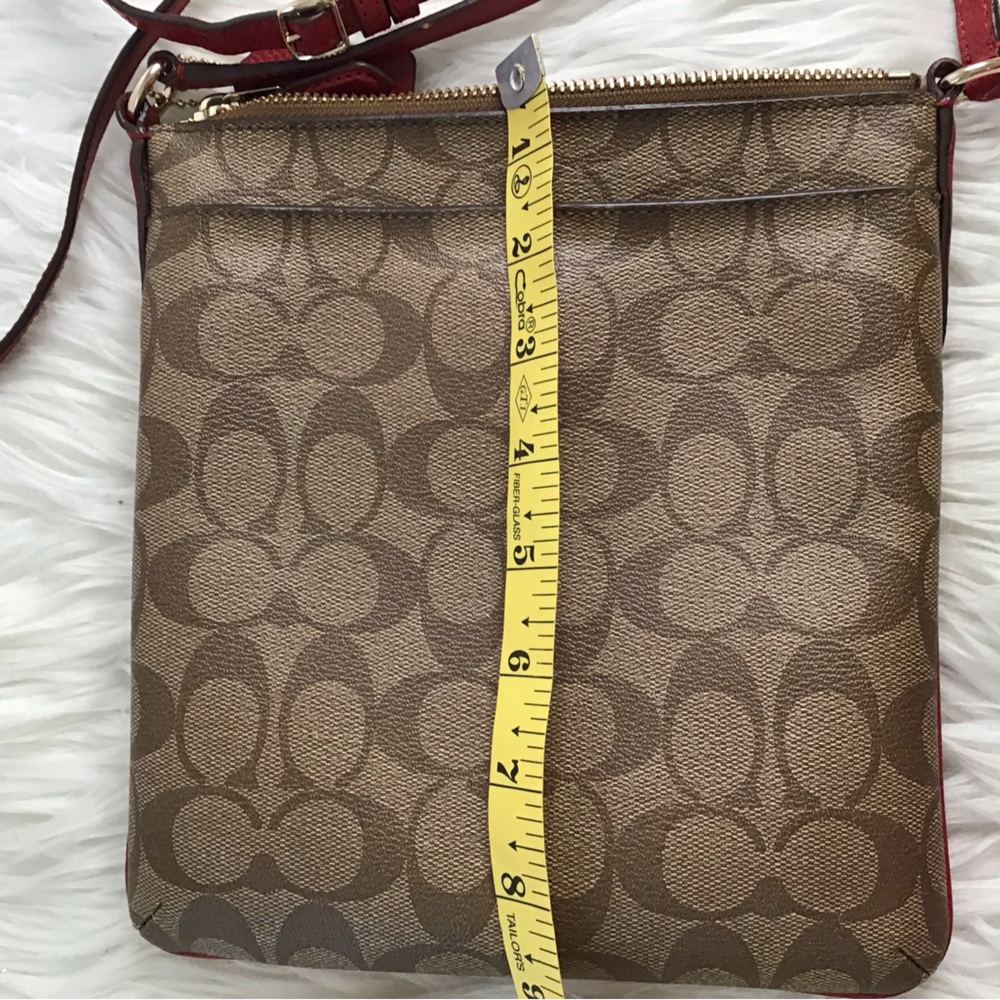 Authentic Coach Signature Canvas  North South Crossbody Shoulder Bag - Picture 9 of 16